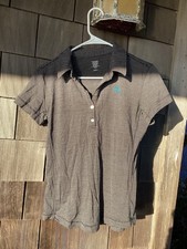 Icebreaker Womens Polo Merino L Gray Stripe