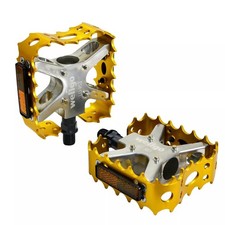 Wellgo Old School Bmx Mtb Bear Trap 1/2 Inch Bicycle Pedals Gold We3040 