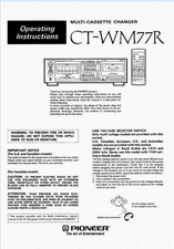 Pioneer CT-WM77R - Multi Cassette Tape Deck Operating Instruction USER MANUAL
