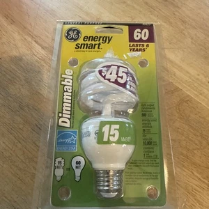 GE Energy Smart 15 Watt=60 Watt Single Dimmable Light Bulb 900 Lumens NEW