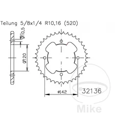 20612-Transmission plate crown 38T P-520 Ø120 MM Ø142 MM compatible with BOMBARD
