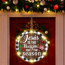 Christmas Hanging Sign Jesus Is the Reason for the Season Christmas Door Sign LE