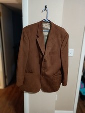 Polo University by Ralph Lauren Brown Blazer Jacket Size 44R Microfiber