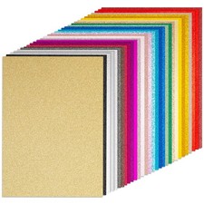 60 Sheets Glitter Paper, 8.5" x 11" Shimmering Paper 15 Colors 12
