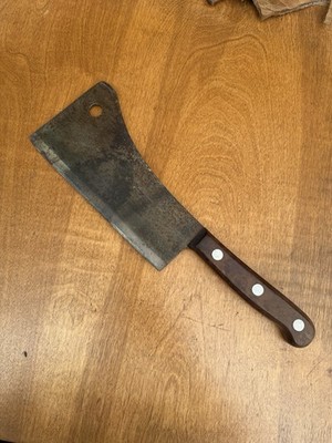 Antique LF&C UNIVERSAL 8'' Hog Splitter Cleaver Rosewood Carbon Steel Knife