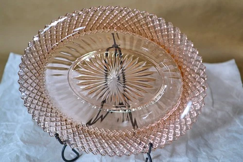 Anchor Hocking Miss America Pink 10” Oval Vegetable Bowl, 1930s depression glass