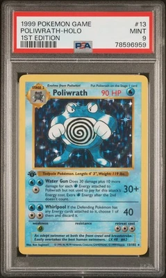 Pokemon Poliwrath Holo 13/102 Base Set Shadowless 1st Edition PSA 9 Mint - Image 1 of 2