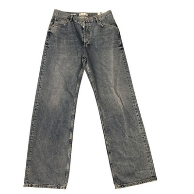 MNG Mango Medium Wash Kaia Button Fly Wide Leg High Waist Jeans 44 NWT