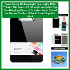 Sturdy Black Clipboard with Low Profile Clip - Perfect for School  Office