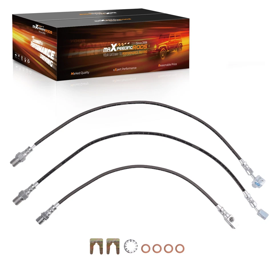 Front & Rear Brake Lines for Chevrolet C20 K20 Suburban 71-91 4-6" Lift - Image 3 of 4