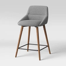 Timo Swivel Counter Height Barstool with Wood Base Gray - Project 62