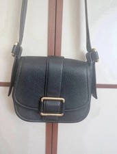Michael Kors Black Pebbled Leather Crossbody Bag Gold Hardware Dust Bag