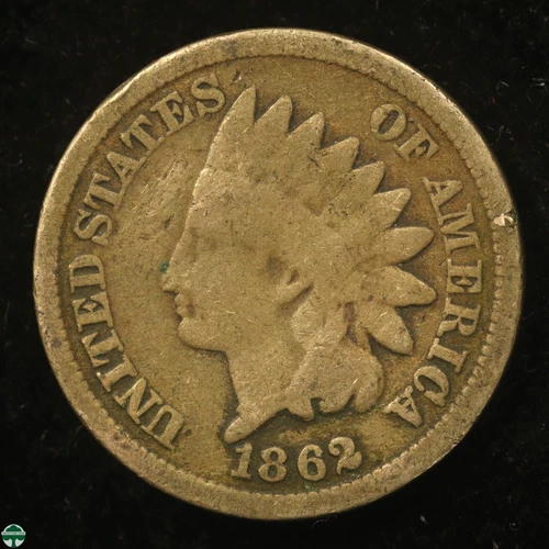 1862 Indian Head Copper Nickel Small Cent - Good+ Details