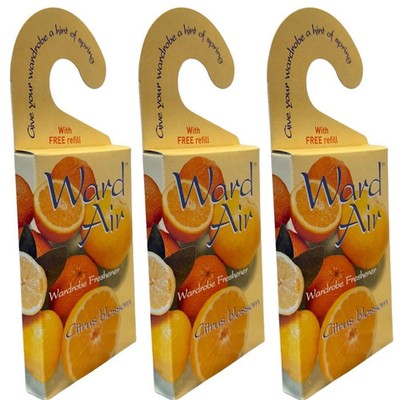 3 X HÄNGESCHRANK ERFRISCHER ZITRUSBLÜTEN DUFT DUFT + 3 GRATIS NACHFÜLLPACKUNGEN