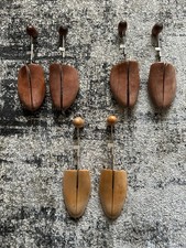 Lot of 3 Pairs Adjustable Vintage Wood Shoe Trees Men's Medium/Large