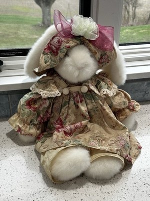 Russ Gardenia 19'' Bunny Rabbit Plush With Dress Pantaloons Hat Shabby Chic Vtg