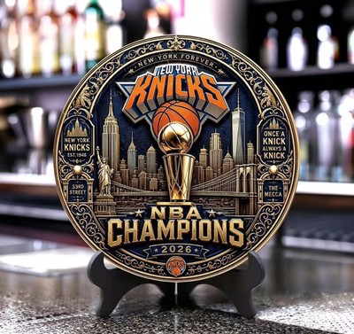 2026 New York Knicks NBA Champions Commemorative Decorative Plaque with Stand