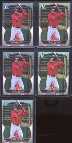 2023 Bowman Draft Roman Anthony - Chrome Prospect Refractor - 5 Card Lot