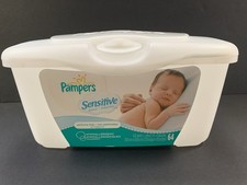 Pampers Baby Diaper Wipes Plastic Container EMPTY Pop Up Refillable 64 Count