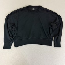 Nike Dri-FIT Black Cropped Sweatshirt Pullover Textured Shoulder XL Women s