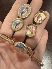 Lot of 5 Fishing Lure Hook Cuff Links Tie Bar (1 pr SWANK signed)