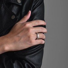 Unisex Copper Ring With Five Pointed Star Diamond Shape Retro Totem Design