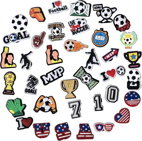 50 pcs Soccer Shoe Charms for Boys Men Teen, PVC Construction, Themed... - Picture 3 of 8