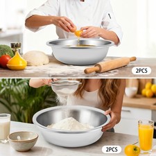 2 Pcs Stainless Steel Mixing Bowls, Mixing Bowls, Extra Large Basin Salad Basin