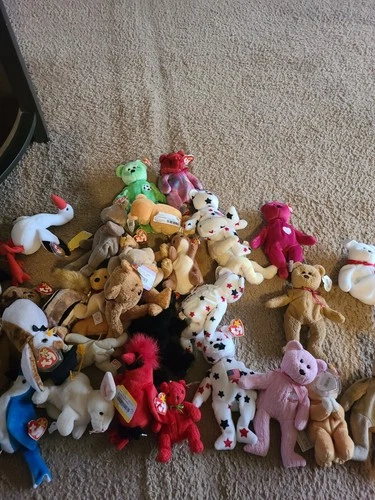 New ListingLot of 60+ 1990's Collectible Beanie Babies Vintage with Tags Some Rare Bear Dog