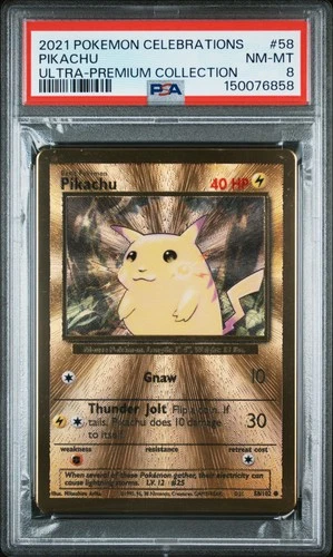 2021 POKEMON CELEBRATIONS ULTRA-PREMIUM COLLECTION #58 PIKACHU PSA 8