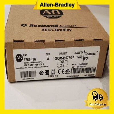 New Factory Sealed AB 1769-IT6 SER A CompactLogix Thermocouple/mV Input Module