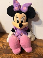 Rare 17  Minnie Mouse pink purple Disney plush polka dot