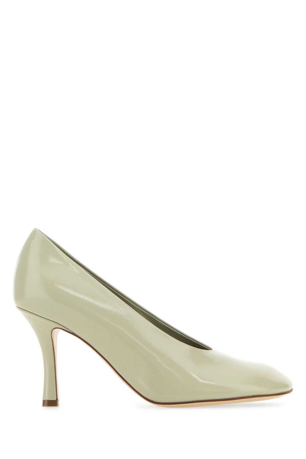 BURBERRY Baby Dow Gray Leather 85mm Heel Pumps New & Authentic