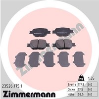 Vorderachse Zimmermann 23526.175.1 Bremsbelagsatz, Scheibenbremse FüR Toyota,Toy