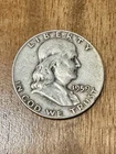 1959-D U.S. Franklin 90% Silver Half Dollar Coin