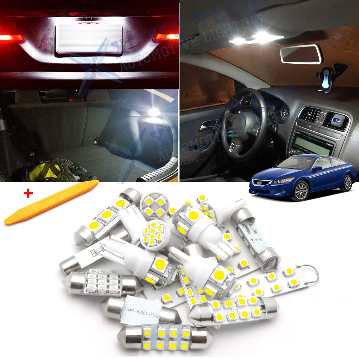 Car Interior Lights ENDPAGE 12-Pieces Accord LED Interior Light Kit For  Honda Accord 2003 2004 2005 2006 2007 2008 2009 2010 2011 2012 White 6000K  Interior LED Lighting Package + License Plate Lights, Install Tool Led  Interior Car Lights, image size:1200x1200