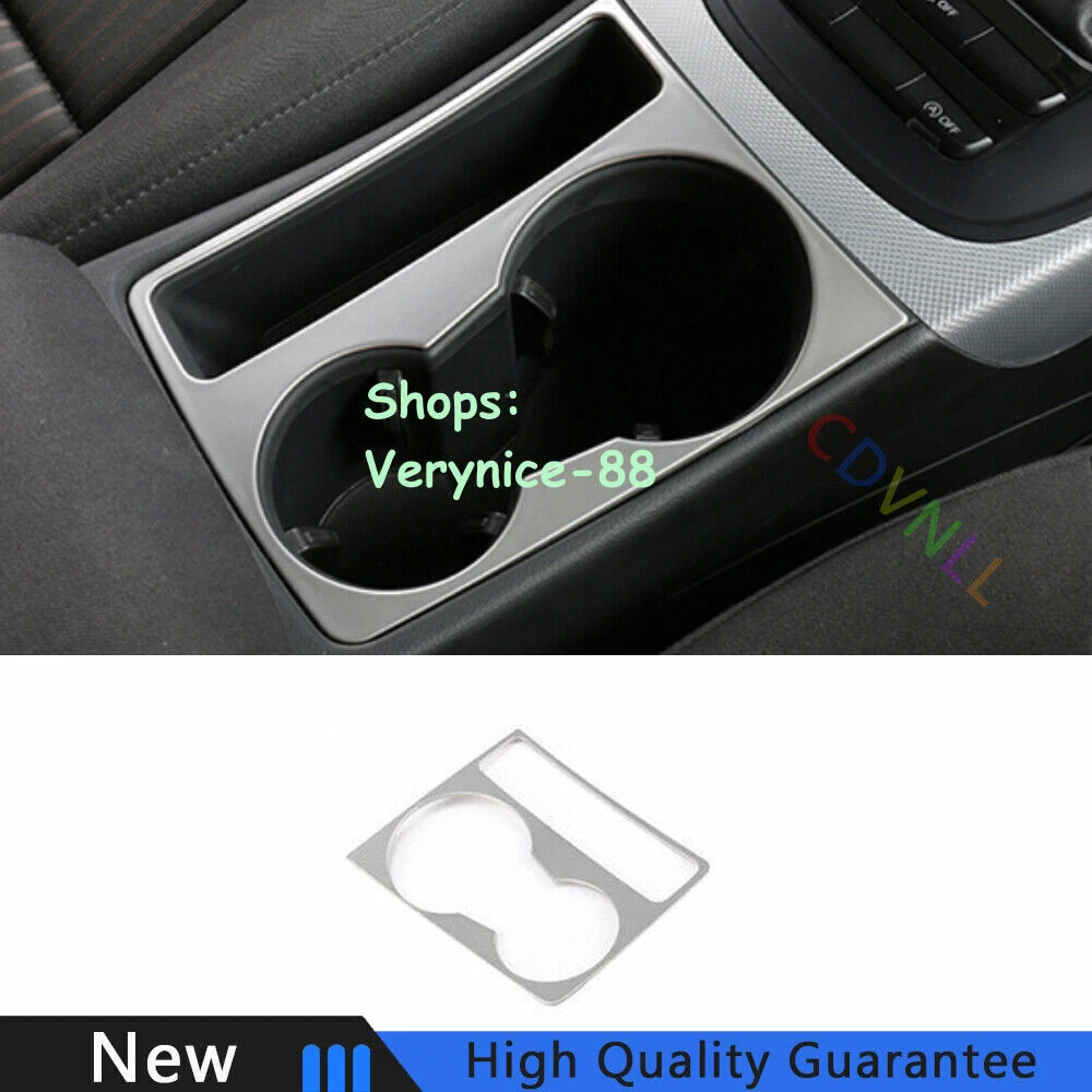 Middle Console Water Cup Frame Trim 1* Fit For Audi A4 A5 2009-2016 Silver Steel