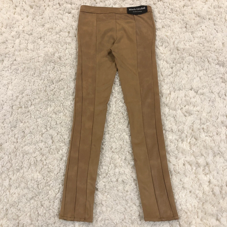 Pantalones ajustados Black Orchid The Moto Legging imitación gamuza marrón para mujer 25 COMO NUEVOS Foto 2 de 4