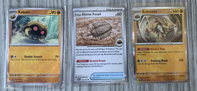 Pokémon S&V 151 TCG - Kabutops Holo - Kabuto - Dome Fossil - Evolution Set  | NM