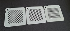 Set of 3 Extra Small SQUARE Pattern Stencils Airbrush Modeling Fiber Craft Paint