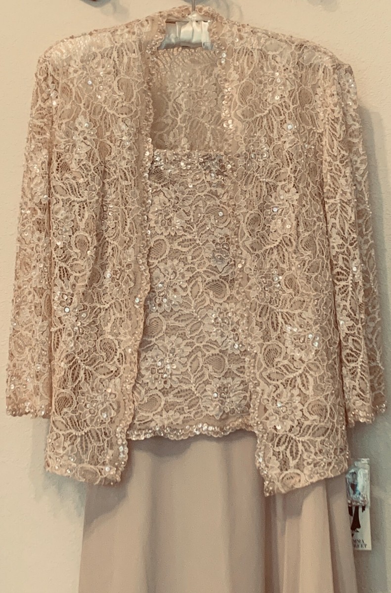 Emma Street Two-piece Lace Jacket Dress, Champagne, Size 10 | eBay