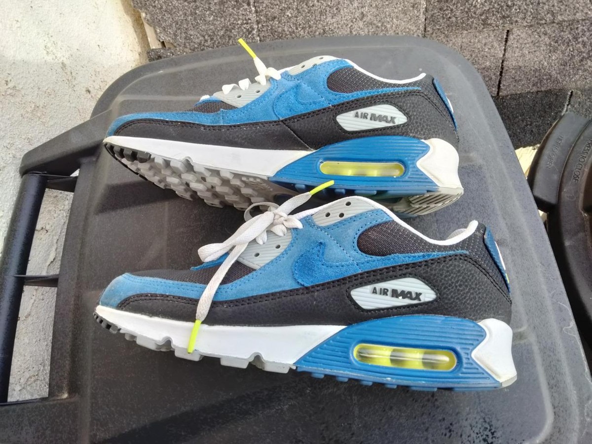 Nike Air Max 90 Black Atlantic Blue White Men display picture 3