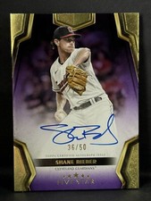 Shane Bieber 2024 Topps Five Star Purple Auto 36/50