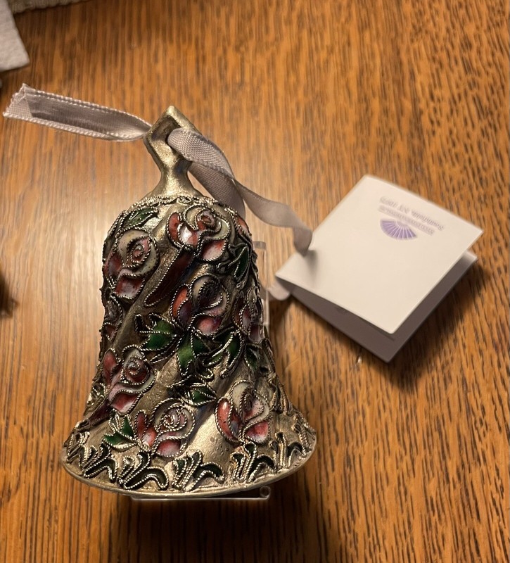 NYCO Cloisonné Bell Christmas Ornament Christmas Bell Ornament Enamel Fruits