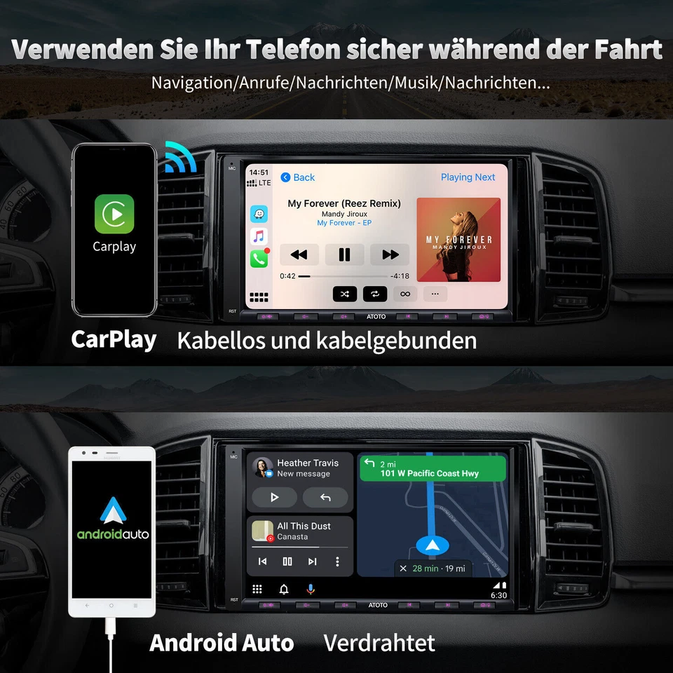 ATOTO A6PF 7" 2Din Android Auto radio 2+32GB GPS-Tracking CarPlay/Android Auto - Bild 4 von 4