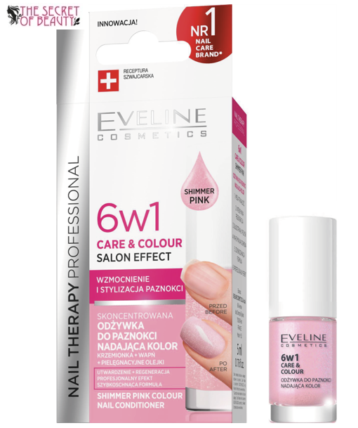 Eveline Nail Therapy Professional 6in1 Care & Colour Salon Effect Shimmer Pink