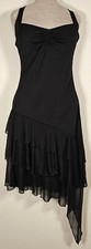 Taboo Little Black Dress Halter High Low Hem Layered Design Waist 26.5 Inches
