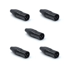5 Pack XLR 3-Pin Male Plug Connector Audio Adapter