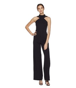 black halter pantsuit