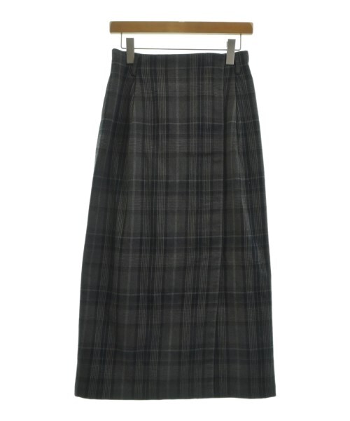 JOURNAL STANDARD Check Pattern Long Maxi Skirt in Gray and Black-image